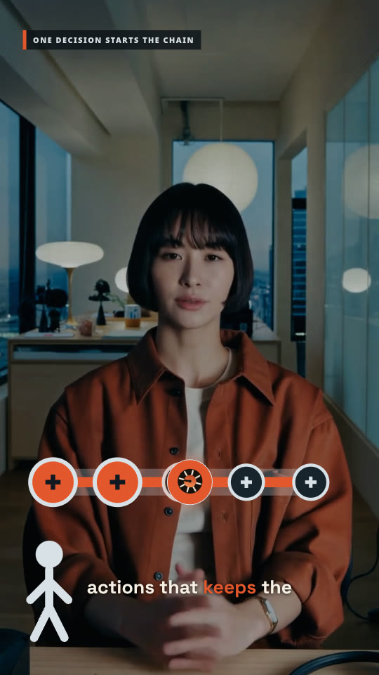 Kinetic process story frame created with Loop Studio